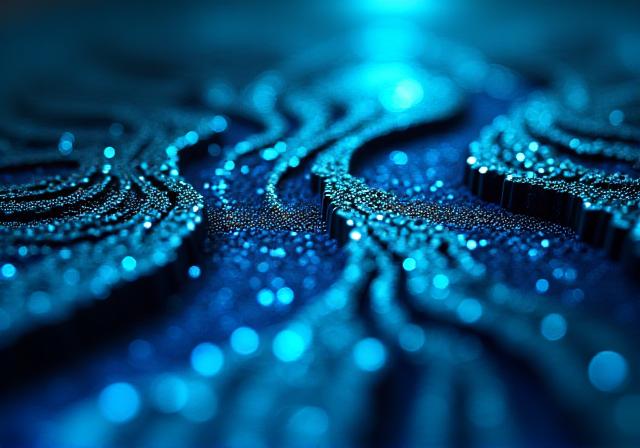 Abstract ink strokes representing secure data flow